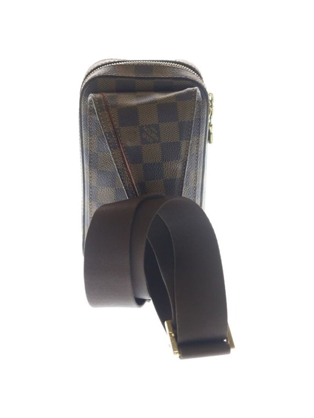 Louis Vuitton Damier Geronimos Shoulder Bag Brown Leather Gold - Picture 2 of 6